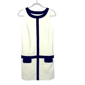 Anthropologie Maeve Mod Small Ivory and Black Shift Dress ‘60’s